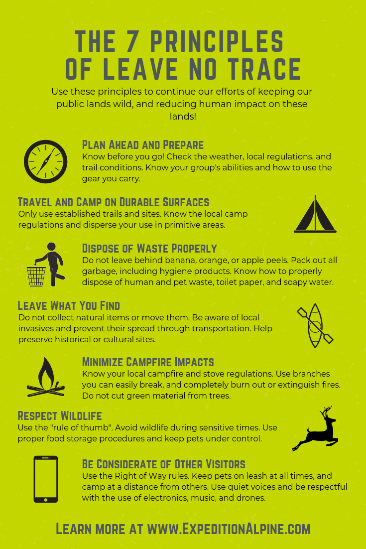 the 7 principles of Leave No Trace list, the seven principles of Leave No Trace list